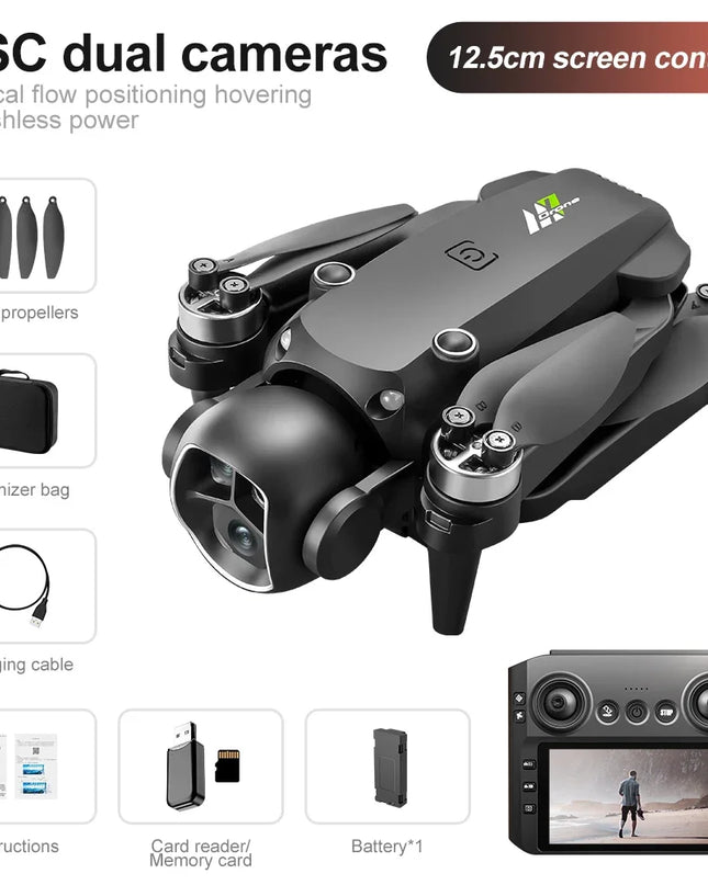 M7 Drone with 5G HD Camera Brushless Motor 4K UHD Video 1080P Image Stabilization Large Screen Remote Control Quadcopter