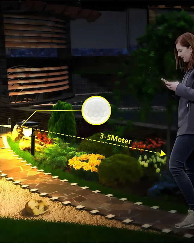 Solar Lights Outdoor Garden Solar Powered Wall Lamp Waterproof Motion Sensor Pathway Light Landscape Path Yard Backyard Lawn