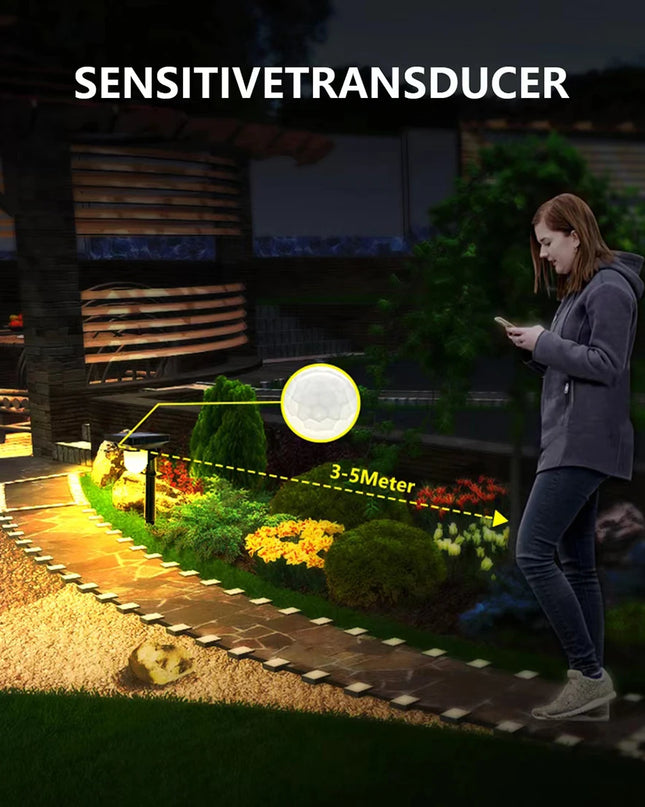 Solar Lights Outdoor Garden Solar Powered Wall Lamp Waterproof Motion Sensor Pathway Light Landscape Path Yard Backyard Lawn