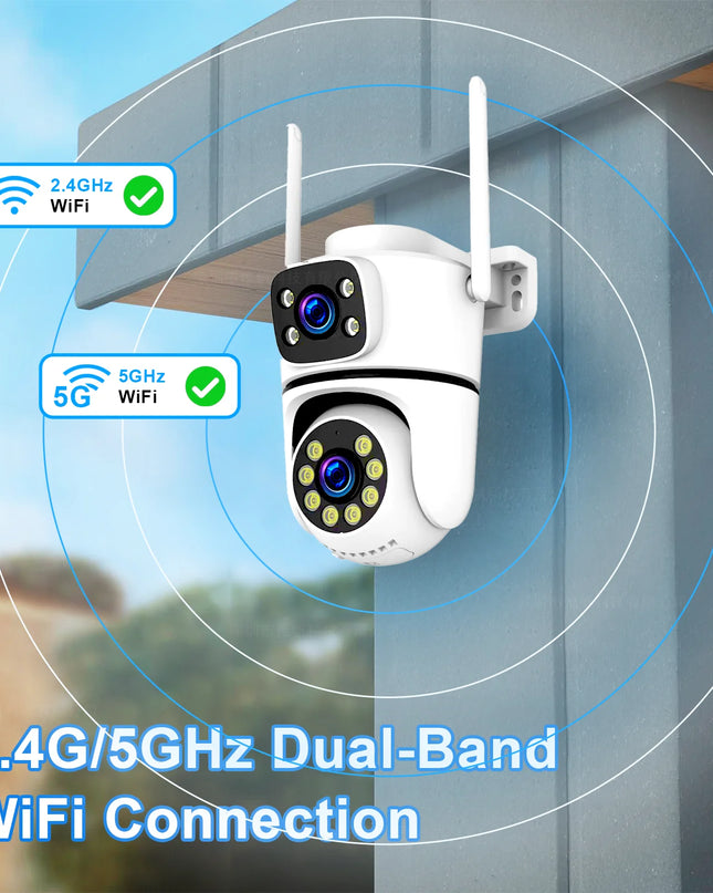 Tuya 5K 10MP WIFI IP Camera Outdoor 5G Wifi Dual Lens PTZ Cam Onvif CCTV Surveillance AI Tracking Alexa/Goggle Security Camera