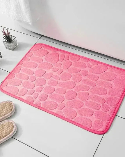 1pc embossed fiber carpet, bathroom living room anti slip mat, pebble floor mat, household items