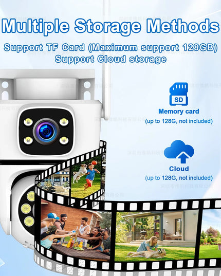 Tuya 5K 10MP WIFI IP Camera Outdoor 5G Wifi Dual Lens PTZ Cam Onvif CCTV Surveillance AI Tracking Alexa/Goggle Security Camera