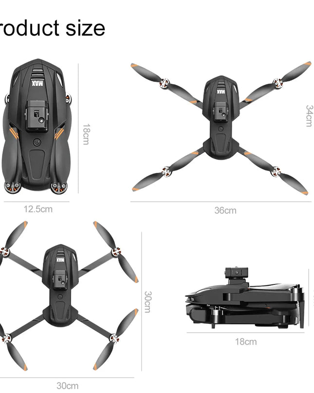 2025 V168 Pro MAX GPS Drone 8K Professional HD Camera 5G WIFI FPV 360° Obstacle Avoidance Brushless Large Screen RC Quadcopter