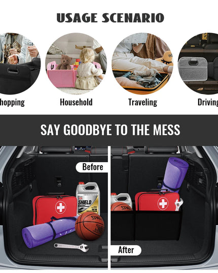 Trunk Organizer for suv, Foldable portable car storage box for camping outdoor storeroom,space saving multi functional