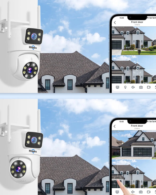 Hiseeu 6MP WIFI PTZ IP Camera Dual Lens 5X Digital Zoom Auto Tracking CCTV Surveillance Camera For Hiseeu Wireless CCTV System