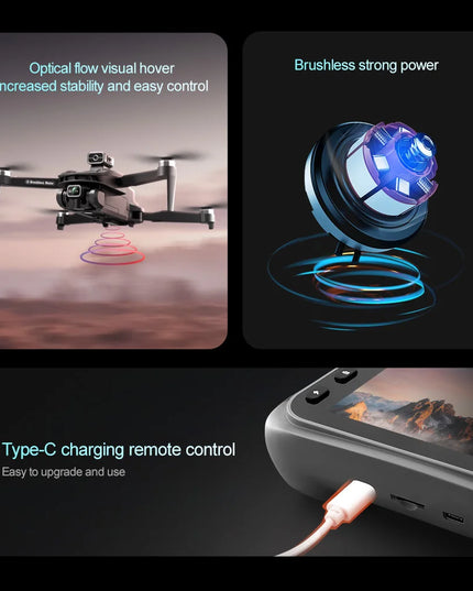 2025 V168 Pro MAX GPS Drone 8K Professional HD Camera 5G WIFI FPV 360° Obstacle Avoidance Brushless Large Screen RC Quadcopter
