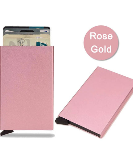 Rfid Smart Wallet Card Holder Metal Thin Slim Men Women Wallets Pop Up Minimalist Wallet Small Black Purse Vallet Walets for Men