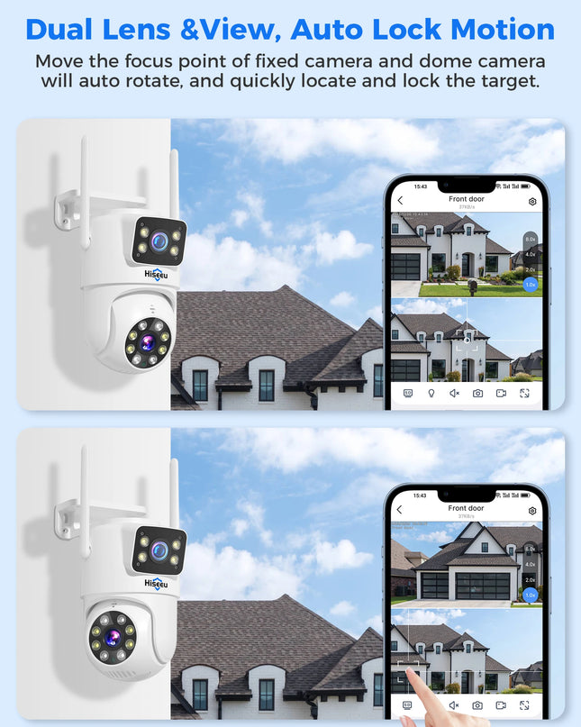 Hiseeu 6MP WIFI PTZ IP Camera Dual Lens 5X Digital Zoom Auto Tracking CCTV Surveillance Camera For Hiseeu Wireless CCTV System