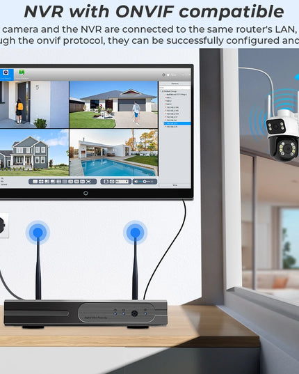 Hiseeu 6MP WIFI PTZ IP Camera Dual Lens 5X Digital Zoom Auto Tracking CCTV Surveillance Camera For Hiseeu Wireless CCTV System