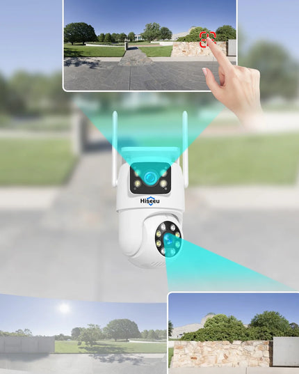 Hiseeu 6MP WIFI PTZ IP Camera Dual Lens 5X Digital Zoom Auto Tracking CCTV Surveillance Camera For Hiseeu Wireless CCTV System