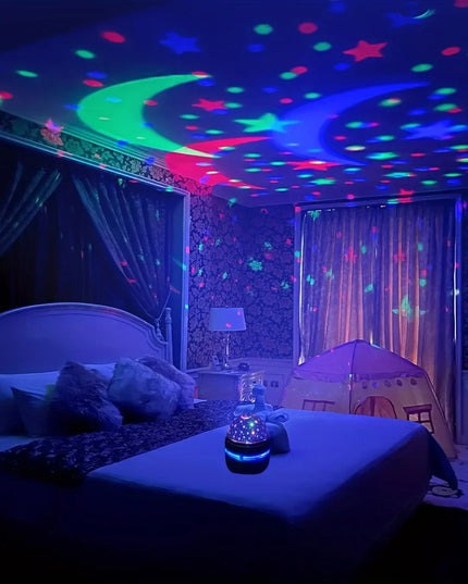 LED Starry Sky Night Lights USB Projector Lamp Magic Ball Moon Star Christmas Lights Home Room Atmosphere Decorations
