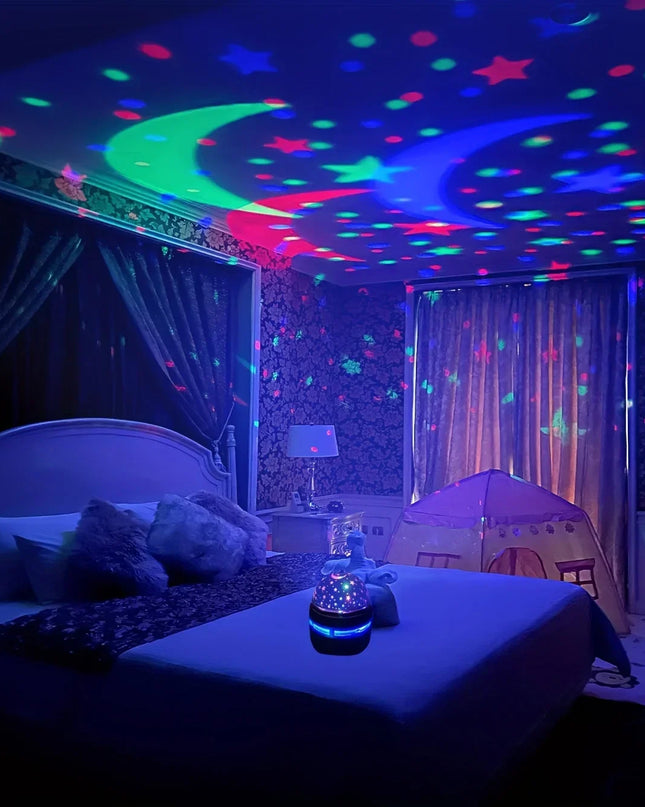 LED Starry Sky Night Lights USB Projector Lamp Magic Ball Moon Star Christmas Lights Home Room Atmosphere Decorations