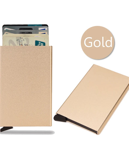 Rfid Smart Wallet Card Holder Metal Thin Slim Men Women Wallets Pop Up Minimalist Wallet Small Black Purse Vallet Walets for Men