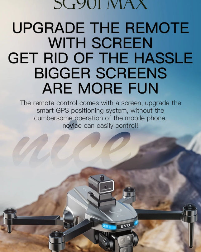 Mini Drone Professional GPS HD Camera Drones 5G WIFI FPV Video 4k UAV 4.5 inch large screen remote control RC Dron SG109 PRO MAX