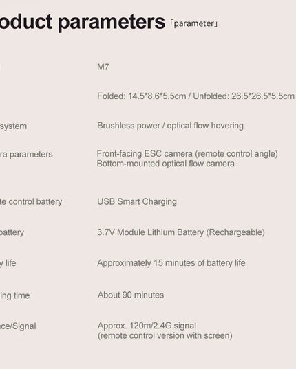 M7 Drone with 5G HD Camera Brushless Motor 4K UHD Video 1080P Image Stabilization Large Screen Remote Control Quadcopter