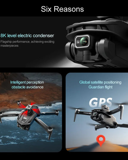2025 V168 Pro MAX GPS Drone 8K Professional HD Camera 5G WIFI FPV 360° Obstacle Avoidance Brushless Large Screen RC Quadcopter