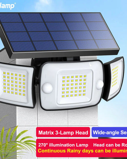 Solar Lights Outdoor with 3 Modes Motion Sensor Super Bright Wall Lamp IP65 Waterproof Street Light for Garden Yard Path Garage