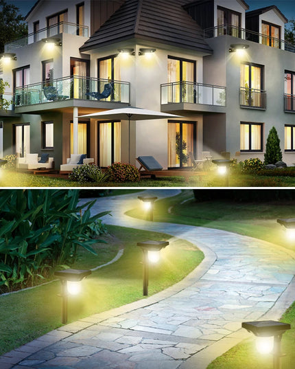 Solar Lights Outdoor Garden Solar Powered Wall Lamp Waterproof Motion Sensor Pathway Light Landscape Path Yard Backyard Lawn