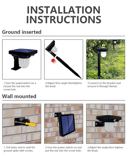 Solar Lights Outdoor Garden Solar Powered Wall Lamp Waterproof Motion Sensor Pathway Light Landscape Path Yard Backyard Lawn