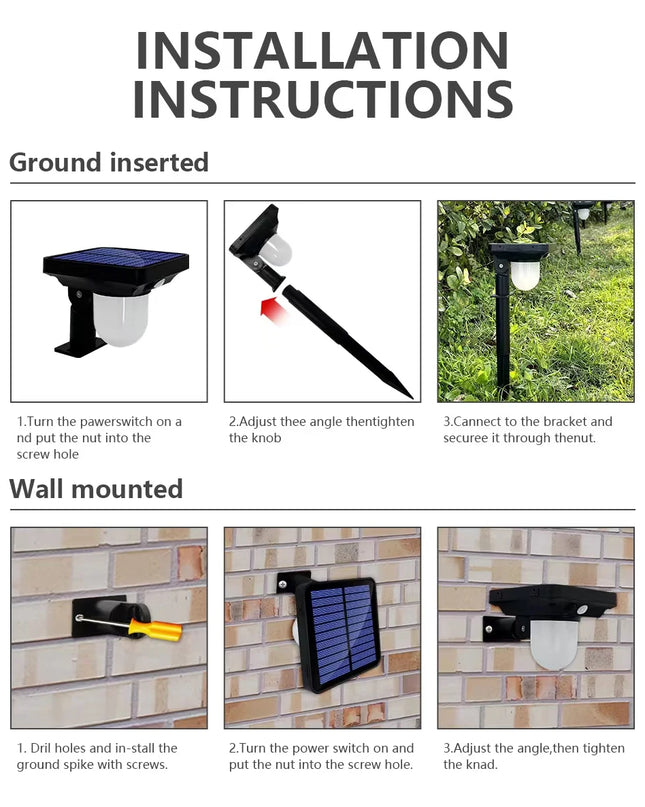 Solar Lights Outdoor Garden Solar Powered Wall Lamp Waterproof Motion Sensor Pathway Light Landscape Path Yard Backyard Lawn