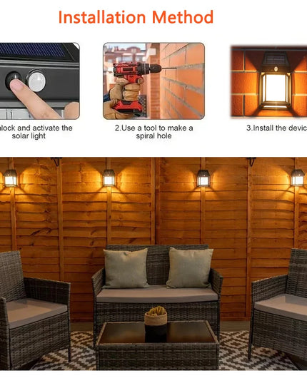 Solar Lights Outdoor Exterior Wall Lamps Retro Body Induction Atmosphere Christmas Fairy Lights Solar Charging Desk Lamps Gifts