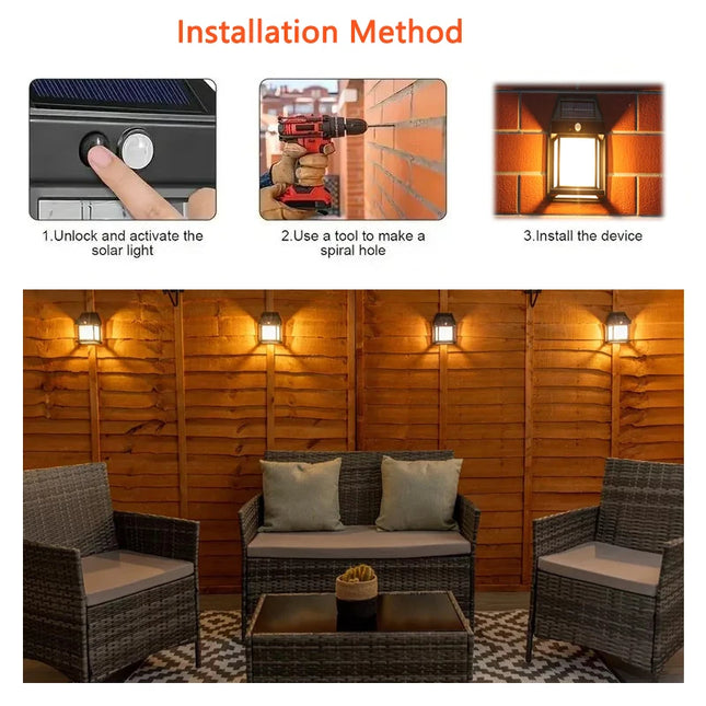 Solar Lights Outdoor Exterior Wall Lamps Retro Body Induction Atmosphere Christmas Fairy Lights Solar Charging Desk Lamps Gifts