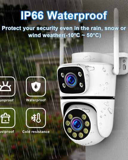 Tuya 5K 10MP WIFI IP Camera Outdoor 5G Wifi Dual Lens PTZ Cam Onvif CCTV Surveillance AI Tracking Alexa/Goggle Security Camera