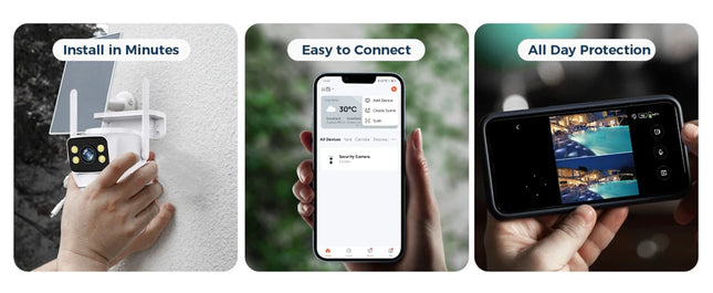 Tuya Smart 4MP+4MP 8MP Dual Lens Battery Solar WiFi Dual Screen Human Motion Tracking Outdoor Security Surveillance FHD Camera