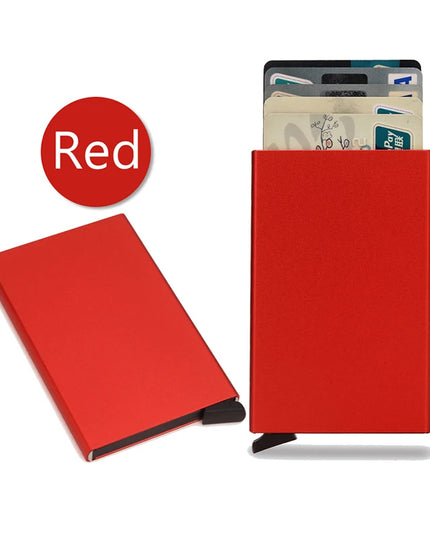 Rfid Smart Wallet Card Holder Metal Thin Slim Men Women Wallets Pop Up Minimalist Wallet Small Black Purse Vallet Walets for Men