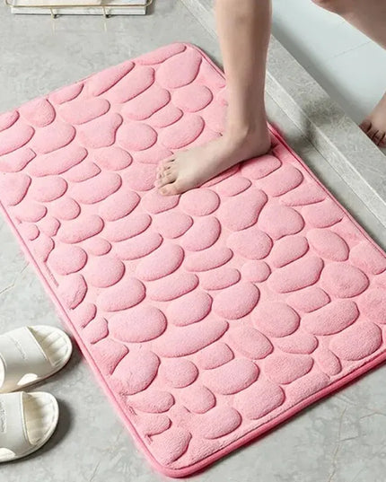 1pc embossed fiber carpet, bathroom living room anti slip mat, pebble floor mat, household items