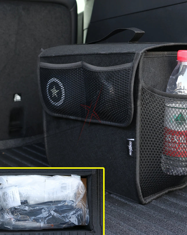 Universal Car Truck storage Bag Back Seat Backseat Organizer Felt W/ Extra Mesh Net Pockets Hanging Organiser Car Accessories