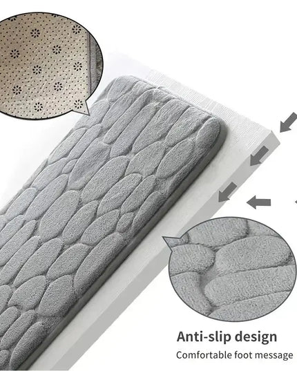 1pc embossed fiber carpet, bathroom living room anti slip mat, pebble floor mat, household items