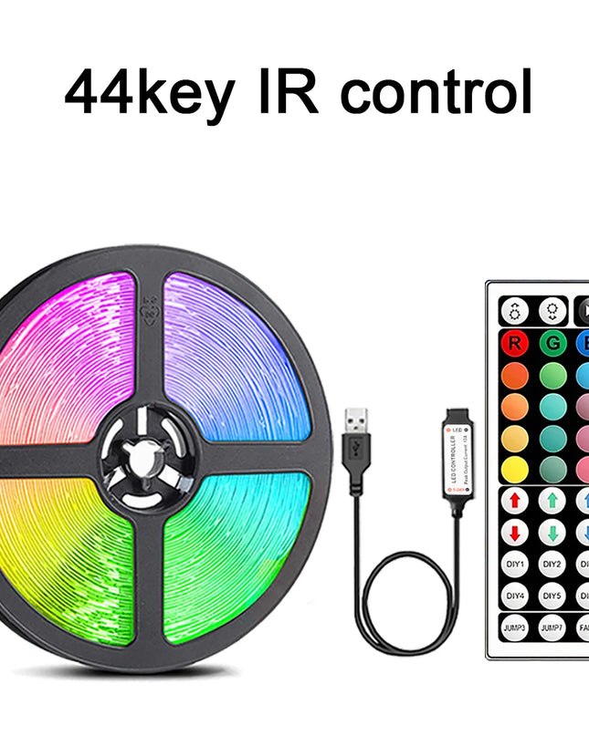 Led Strip Lights with 44 Key Remote Control 1m 5m 10m 20m RGB Tape Led Wall Room for Home Bedroom Party Decor TV Backlight