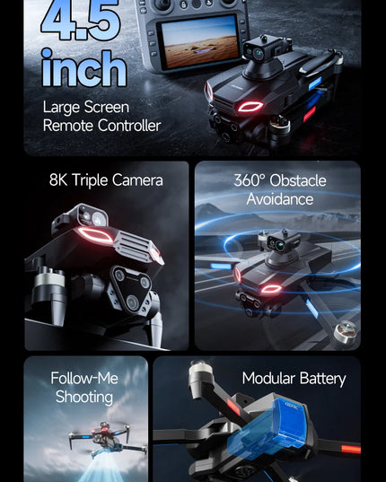4DRC-M7 GPS Drone 8K Professional HD Camera Drones Brushless WIFI FPV Video 4.5 Inch Screen Control Quadcopter Drones Toy