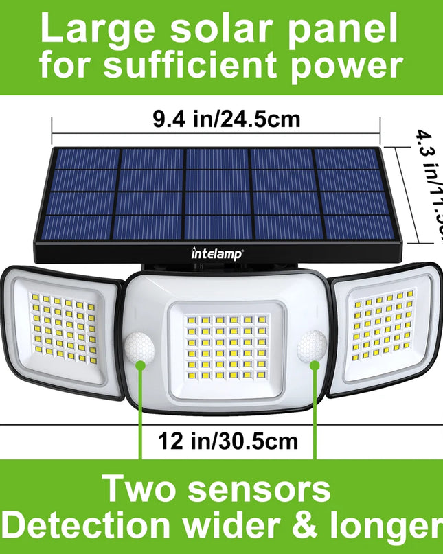 Solar Lights Outdoor with 3 Modes Motion Sensor Super Bright Wall Lamp IP65 Waterproof Street Light for Garden Yard Path Garage