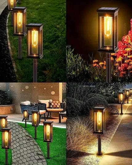 Solar Pathway Lights Solar Lights Outdoor Solar Powered Garden Lights for Walkway Yard Backyard Lawn Landscape Lighting Decor