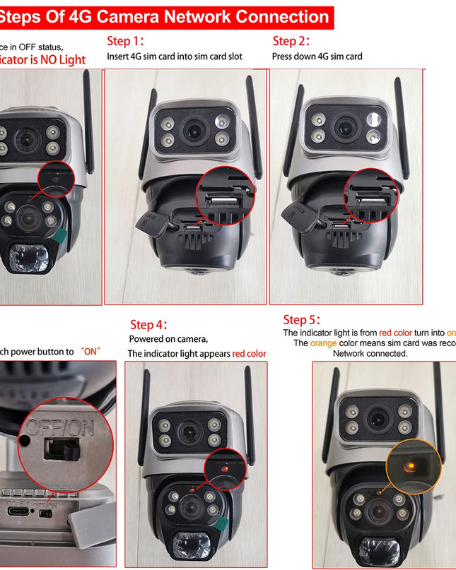V380 Dual Lens 4G Camera Solar PIR Human Detection Night Vision Waterproof Security Video IP Camara 8MP 4K Battery CCTV Monitor
