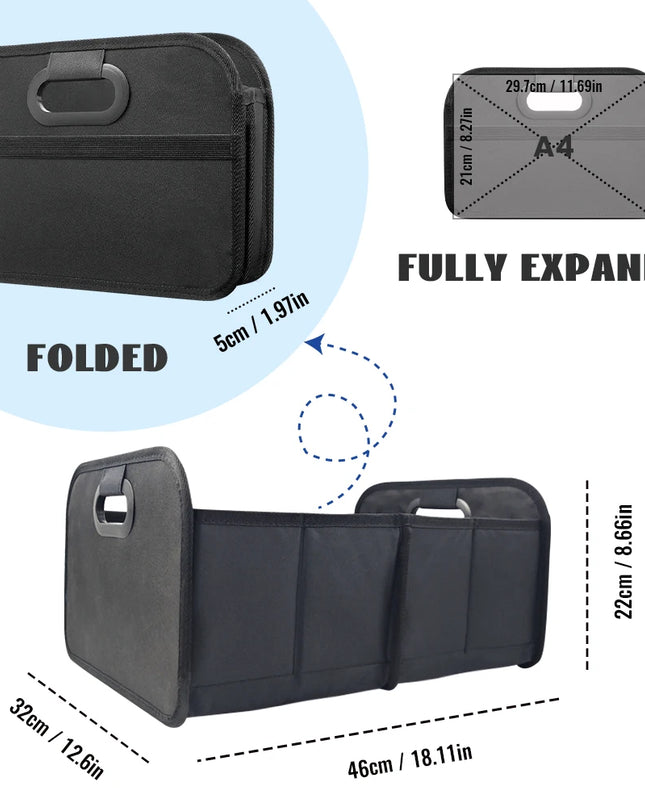 Trunk Organizer for suv, Foldable portable car storage box for camping outdoor storeroom,space saving multi functional
