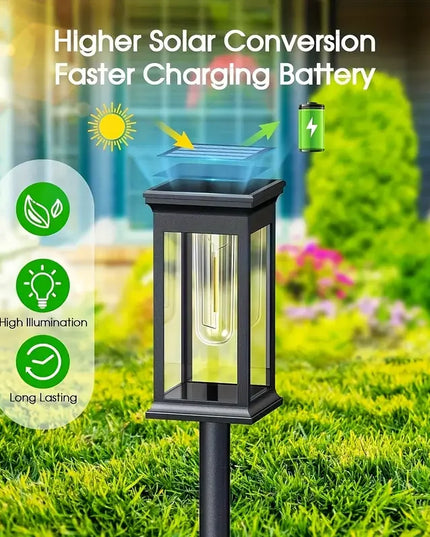 Solar Pathway Lights Solar Lights Outdoor Solar Powered Garden Lights for Walkway Yard Backyard Lawn Landscape Lighting Decor