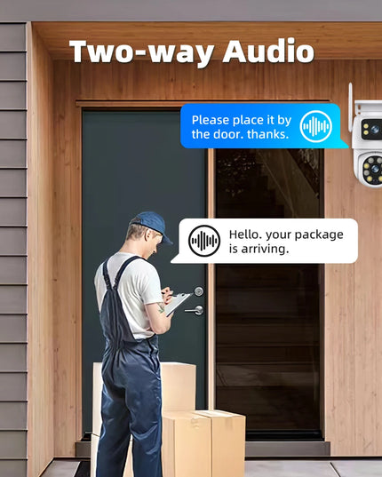 Tuya Smart 4MP+4MP 8MP Dual Lens Battery Solar WiFi Dual Screen Human Motion Tracking Outdoor Security Surveillance FHD Camera