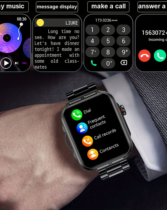[Ideal Gift] COIUSOR Smart Watch With Built-in LED Flashlight, 2.01" IPS Display, Wireless Calling, Wireless 5.3, 100+ Sports Modes, Step Counter, Distance & Calorie Tracker, Music & Camera Control, Compatible With For iphone