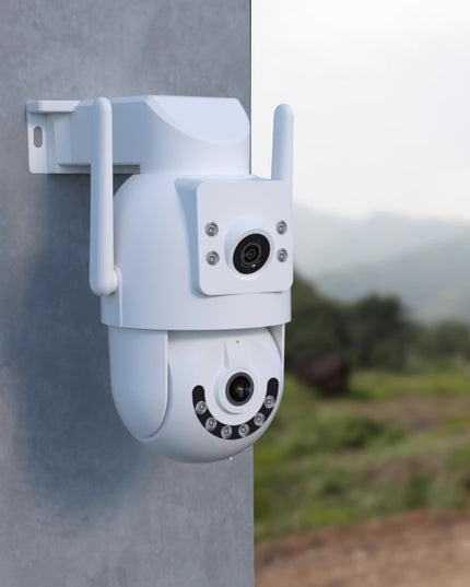 5G Outdoor Wireless IPX6 Security Camera with 1296P Full HD Night Vision, Dual-Lens Dual Screen, Motion Detection, Two-Way Audio, Multi-Party Sharing, Usb-powered For Home, Farm, Garden, Farm Surveillance, Modern Surveillance