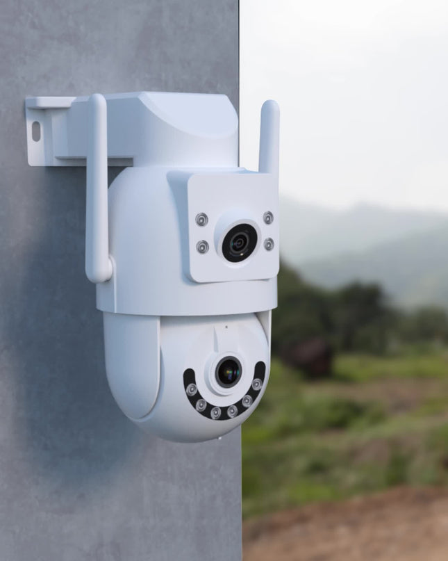 5G Outdoor Wireless IPX6 Security Camera with 1296P Full HD Night Vision, Dual-Lens Dual Screen, Motion Detection, Two-Way Audio, Multi-Party Sharing, Usb-powered For Home, Farm, Garden, Farm Surveillance, Modern Surveillance
