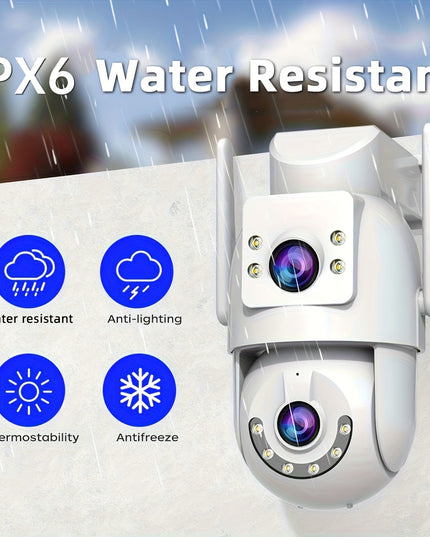 5G Outdoor Wireless IPX6 Security Camera with 1296P Full HD Night Vision, Dual-Lens Dual Screen, Motion Detection, Two-Way Audio, Multi-Party Sharing, Usb-powered For Home, Farm, Garden, Farm Surveillance, Modern Surveillance