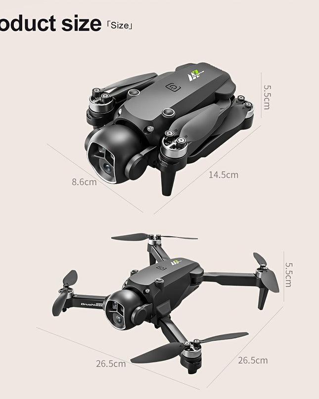 DroneM7 Upgraded Drone with 4.9” HD FPV Camera, 3-Camera Obstacle Avoidance, Brushless Motor, Foldable arms & Night Flying - Quadcopter Suitable for Adults & Beginners, Ideal Gift for Christmas/Halloween/Birthdays