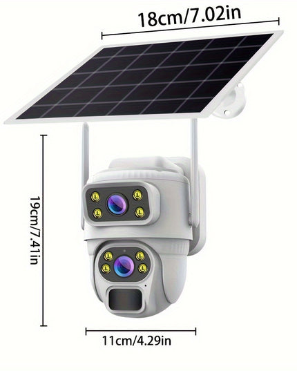 8MP 4K Solar Wirelesss IP Dual Screen Camera Battery Outdoor HD 4MP Dual Lens WiFi Waterproof Camara Solar Panel CCTV Security