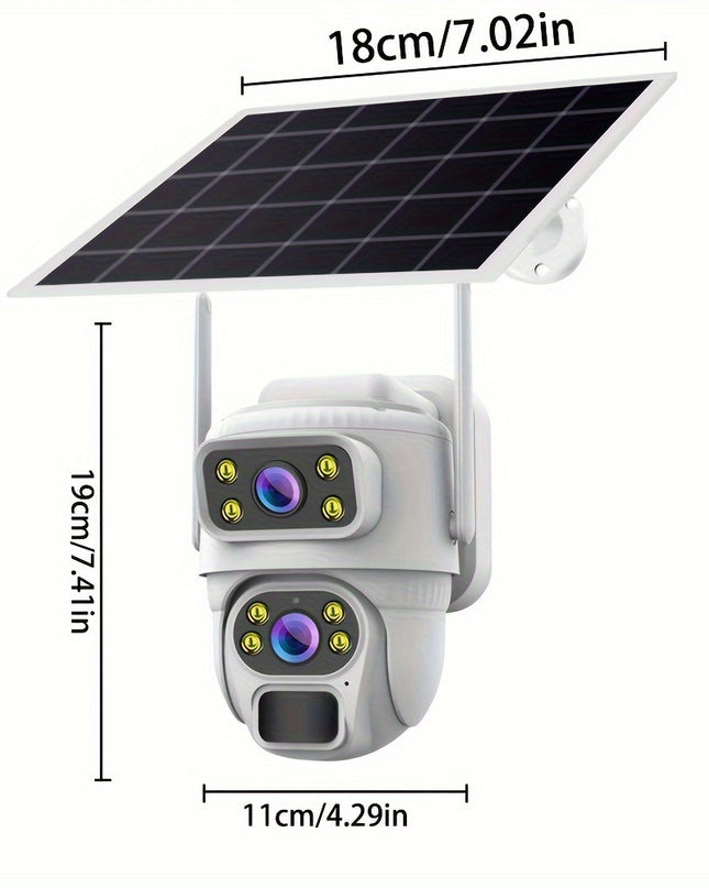 8MP 4K Solar Wirelesss IP Dual Screen Camera Battery Outdoor HD 4MP Dual Lens WiFi Waterproof Camara Solar Panel CCTV Security