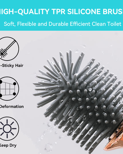 Aokala Toilet Brush And Holder, Elegant Toilet Bowl Brush Set with Ergonomic Long Handle, Modern Bathroom Decor Cleaning Accessories, Durable, Deep Cleaning Christmas Gifts/Halloween Gifts! - Black & White