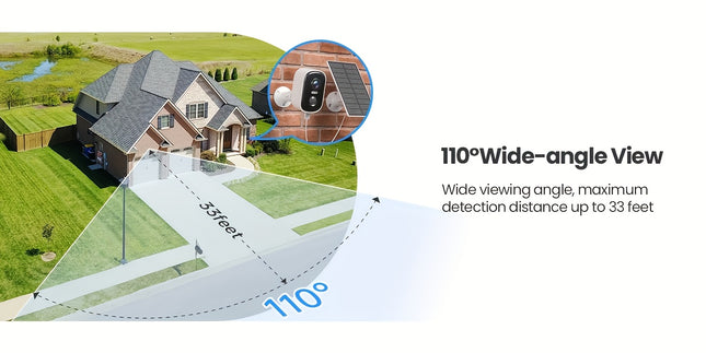 2K Solar Camera Outdoor Wireless, 2.4GWiFi Cameras for Home Security with Solar Panel, 5200mAh Battery, Spotlight Color Night Vision, AI Motion Detection, Siren Alarm, 2-Way Talk, IP66, Cloud/SD Storage EasyInstallation for H