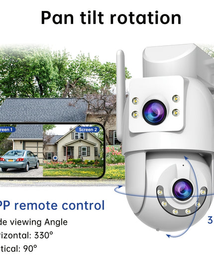 5G Outdoor Wireless IPX6 Security Camera with 1296P Full HD Night Vision, Dual-Lens Dual Screen, Motion Detection, Two-Way Audio, Multi-Party Sharing, Usb-powered For Home, Farm, Garden, Farm Surveillance, Modern Surveillance